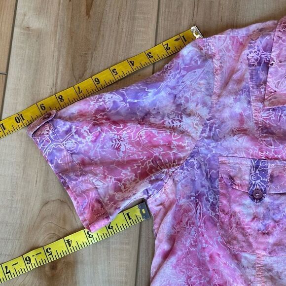 Christopher & Banks Women's Short Sleeve Button Up Top-Blouse Pink XLP - Picture 4 of 10